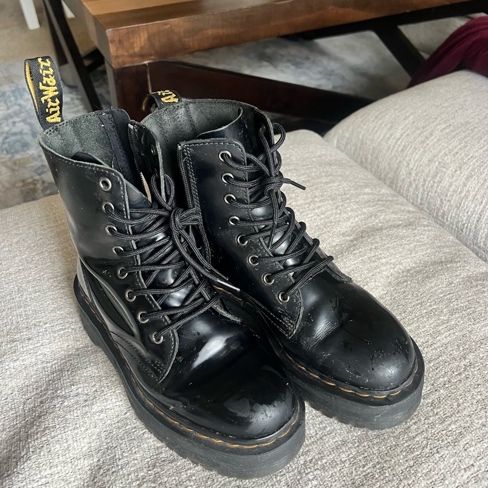 Dr. Martens Shiny Black Combat Boots